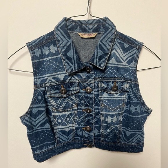 HIGHWAY JEANS DENIM SIZE LARGE YOUTH VEST - Picture 1 of 7